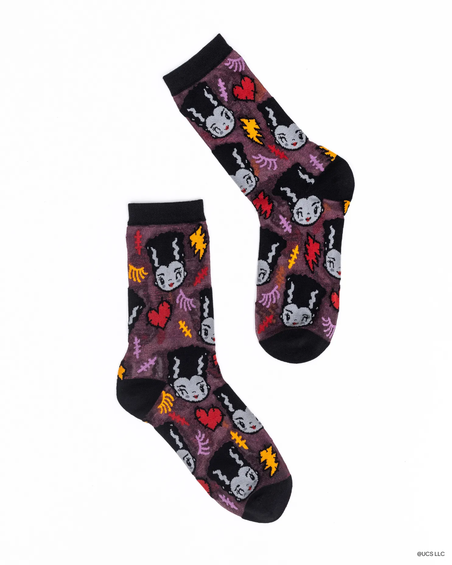 Bride of Frankenstein Shimmer Sheer Crew Sock sold by Modcloth product image thumbnail 2