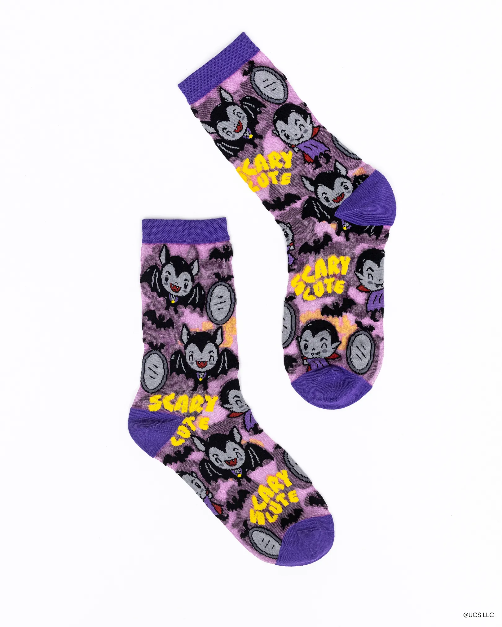 Dracula Scary Cute Shimmer Sheer Crew Sock sold by Modcloth product image thumbnail 2