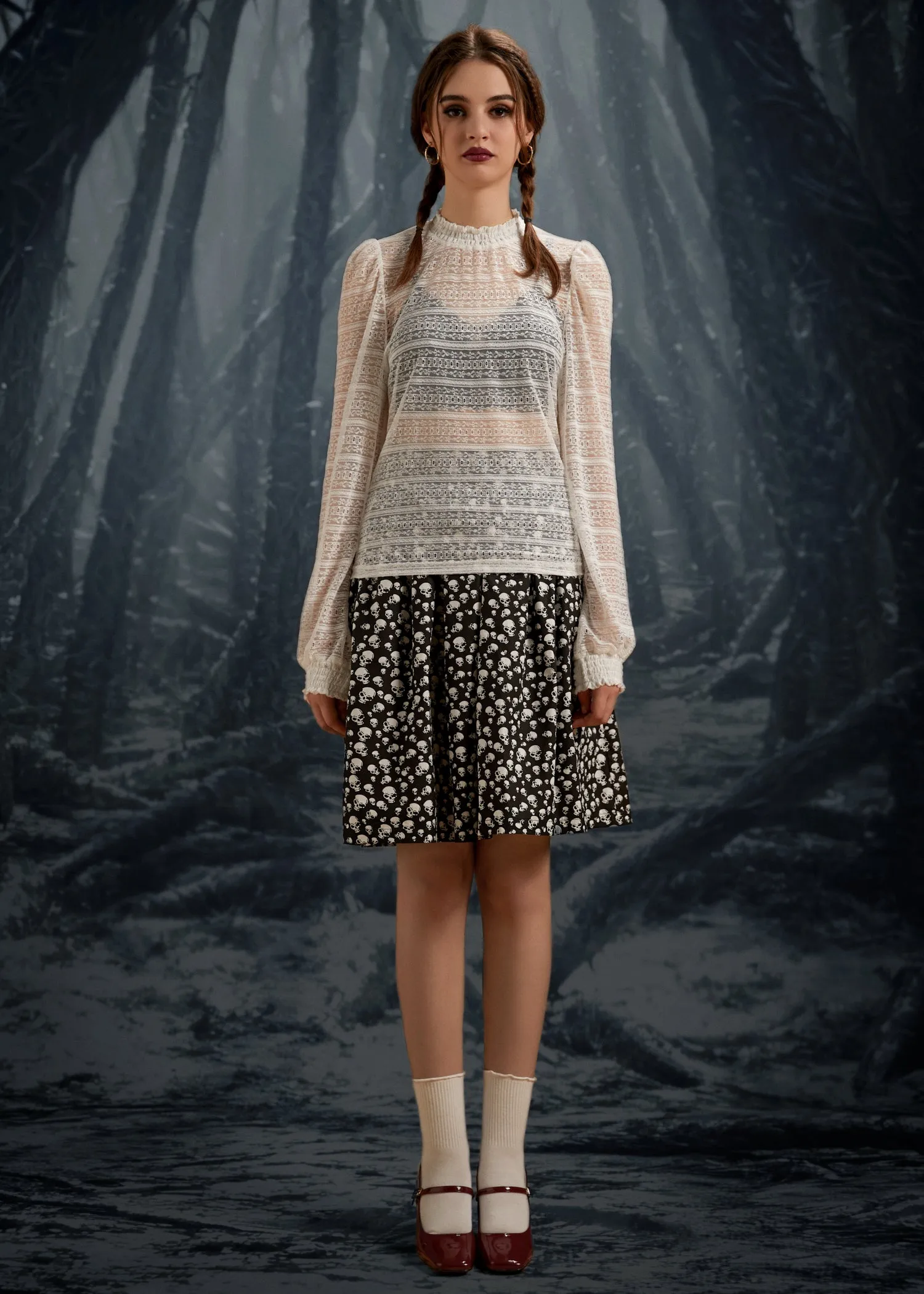 ModCloth Roxanne Smocked Mockneck Blouse sold by Modcloth product image thumbnail 3