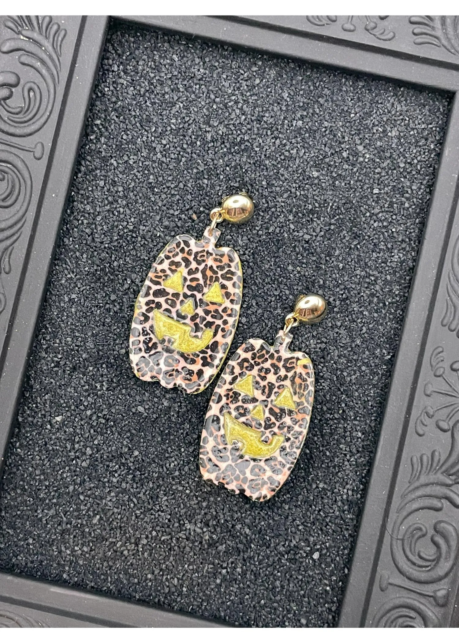 Salem Leopard Jack-O-Lantern Earrings sold by Modcloth product image thumbnail 4