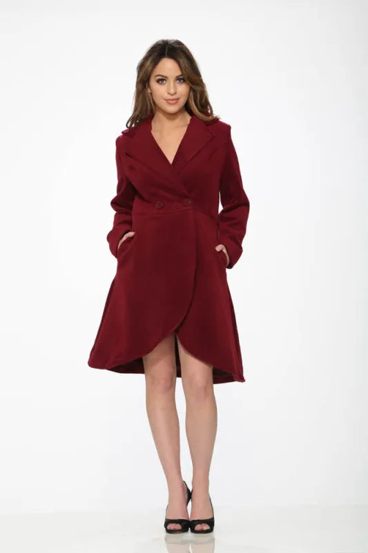 Katherine Coat in Burgundy sold by Modcloth
