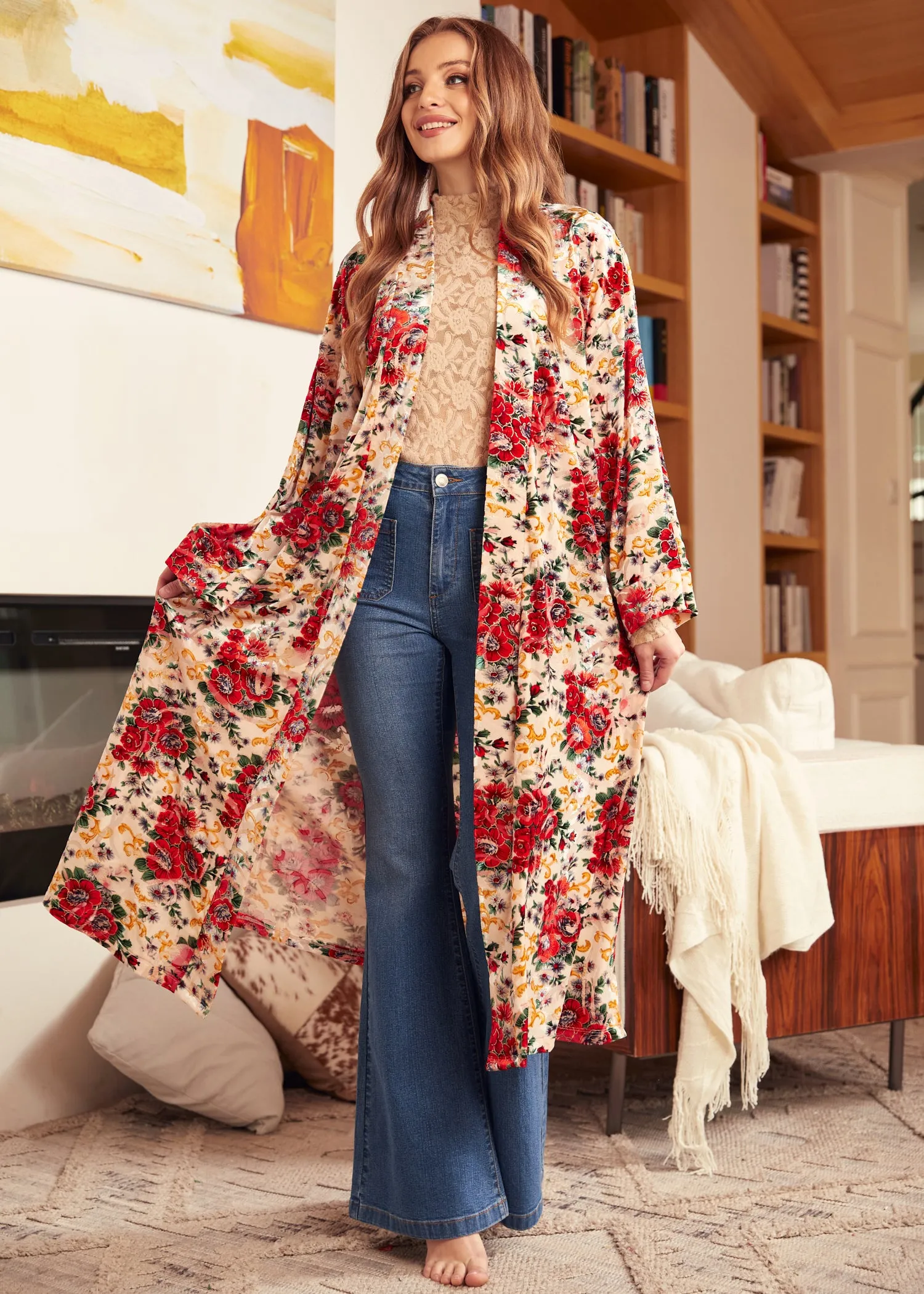 Old School Opulence Kimono sold by Modcloth
