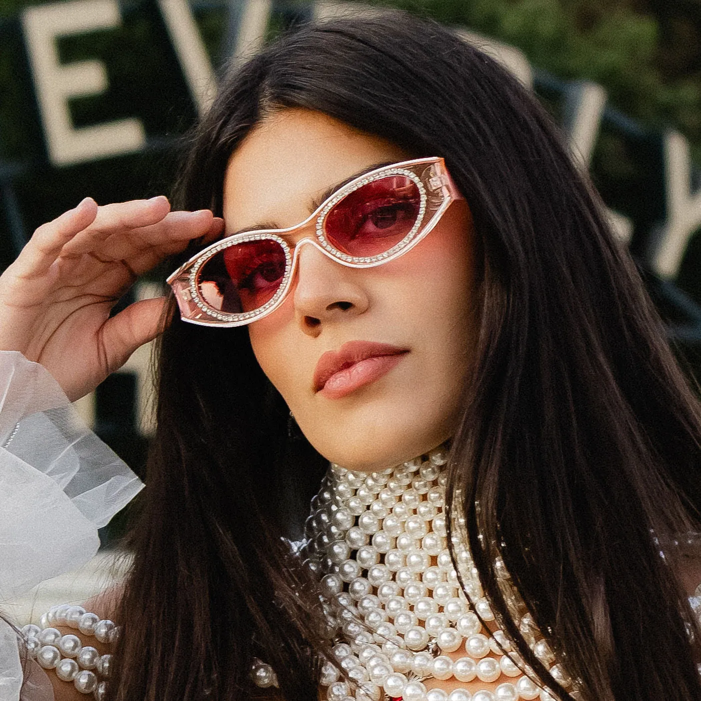 AALIYAH Rhinestone Sunglasses sold by Modcloth product image thumbnail 4