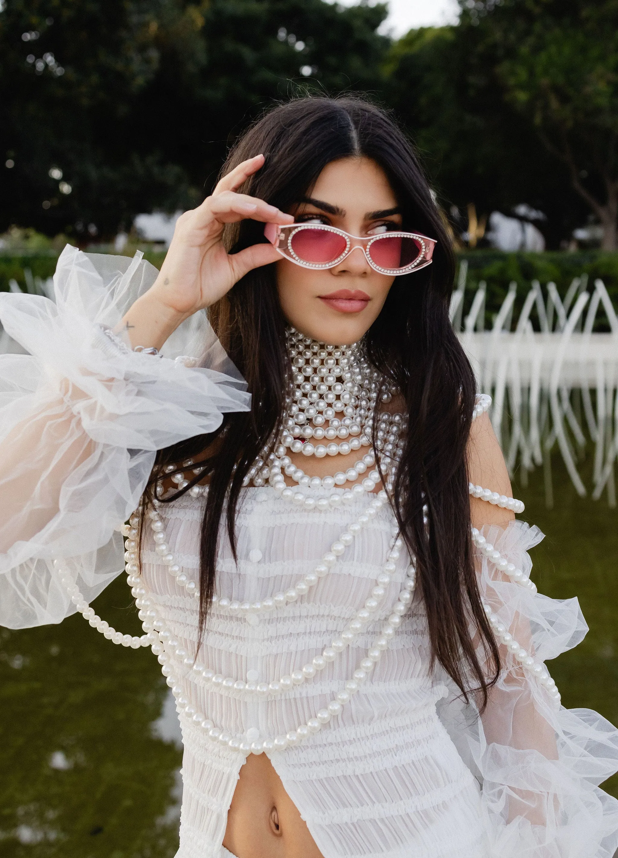 AALIYAH Rhinestone Sunglasses sold by Modcloth