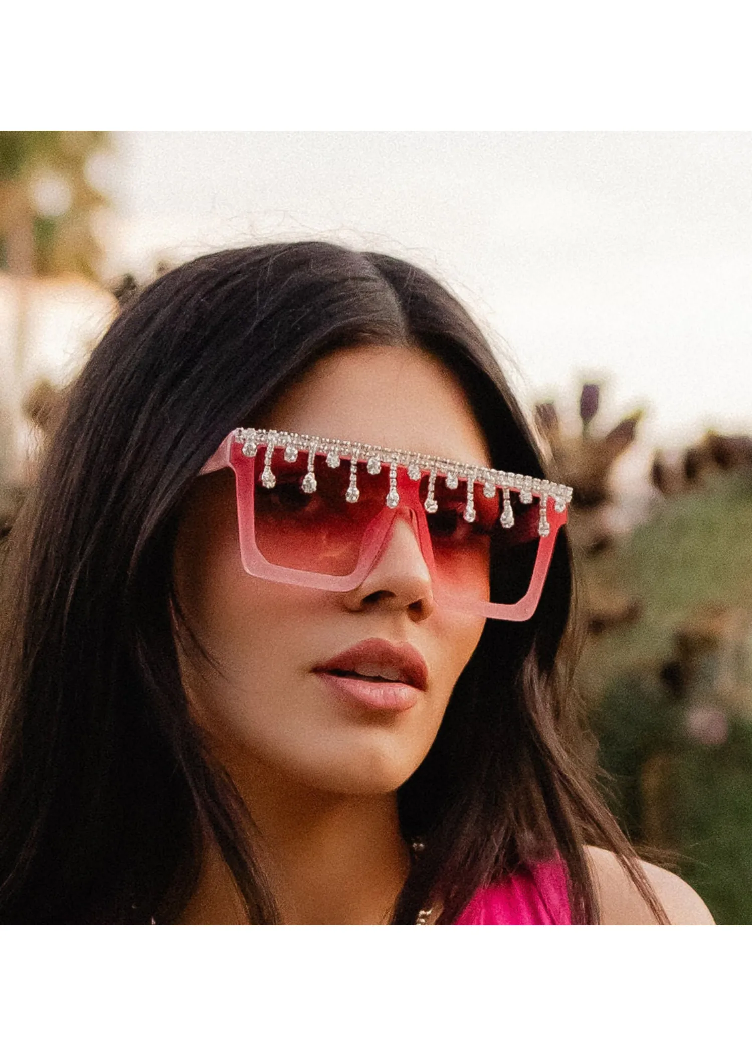LOLA Rhinestone Sunglasses sold by Modcloth