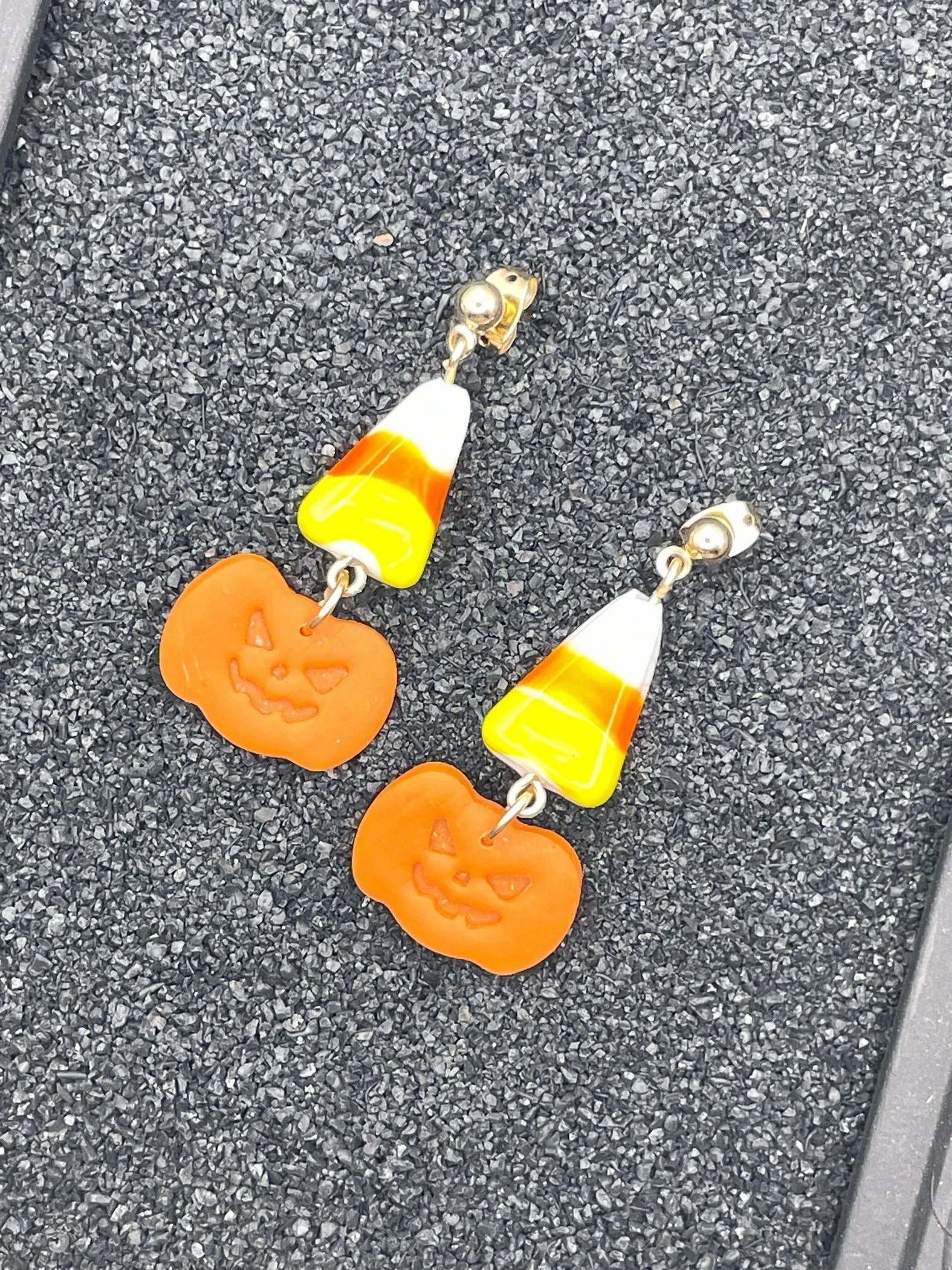 Salem Candy Corn Jack-O-Lantern Earrings sold by Modcloth product image thumbnail 4