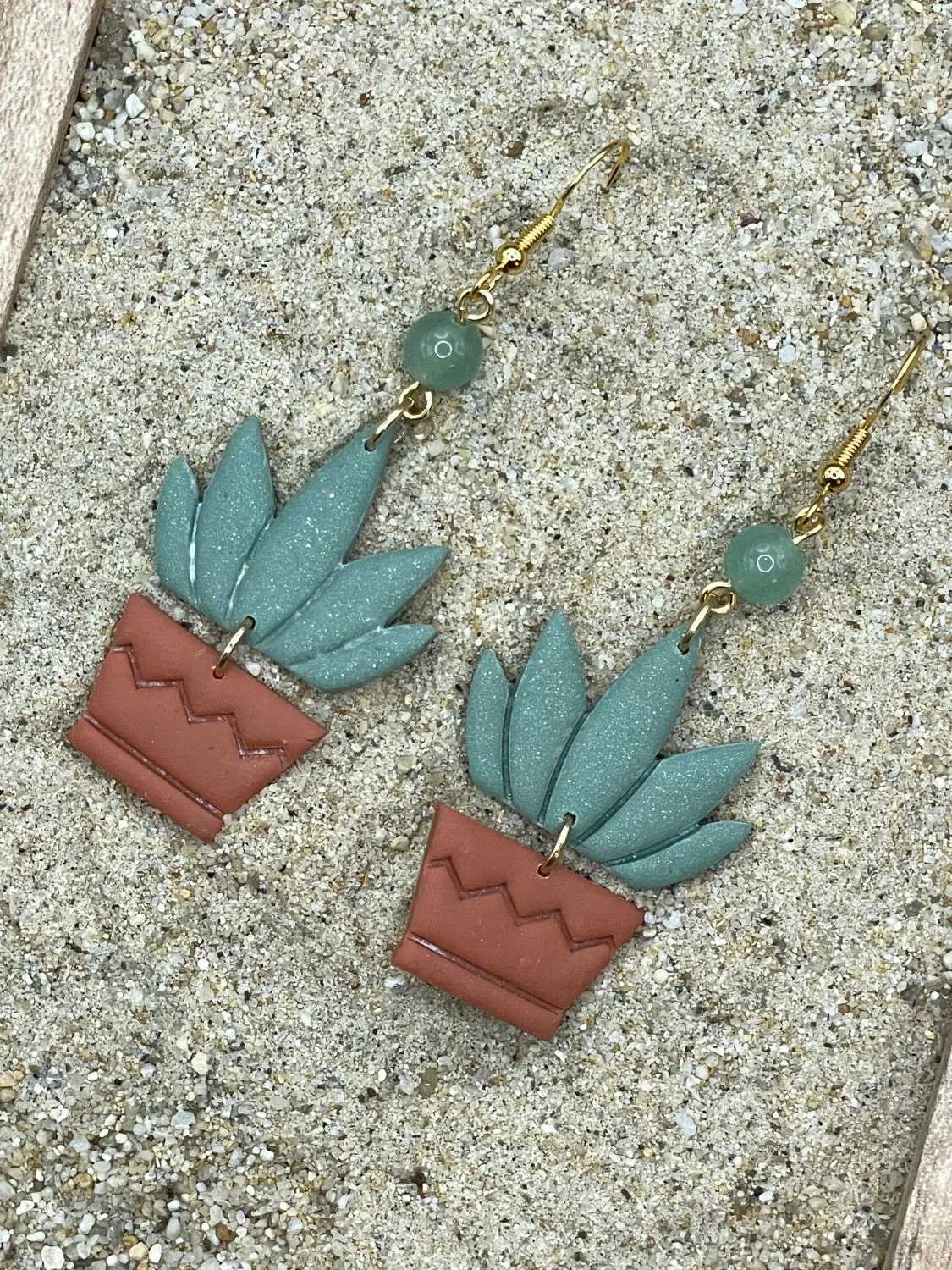 Aloe Vera Plant Dangly Earrings sold by Modcloth
