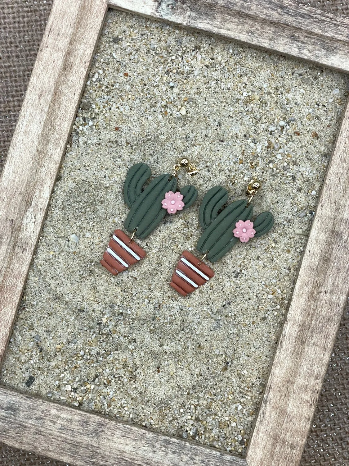 Candle Cactus with Pink Flower Earrings sold by Modcloth product image thumbnail 3