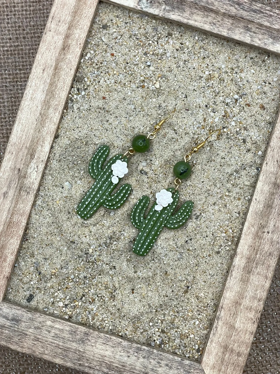 Saguaro Cactus with Jade Bead Earrings sold by Modcloth product image thumbnail 3