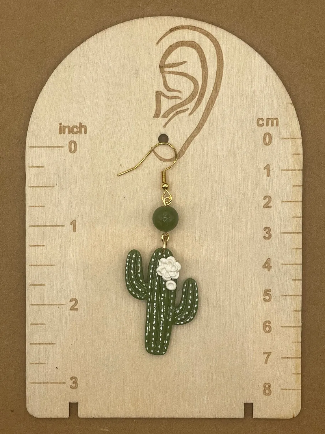 Saguaro Cactus with Jade Bead Earrings sold by Modcloth product image thumbnail 2