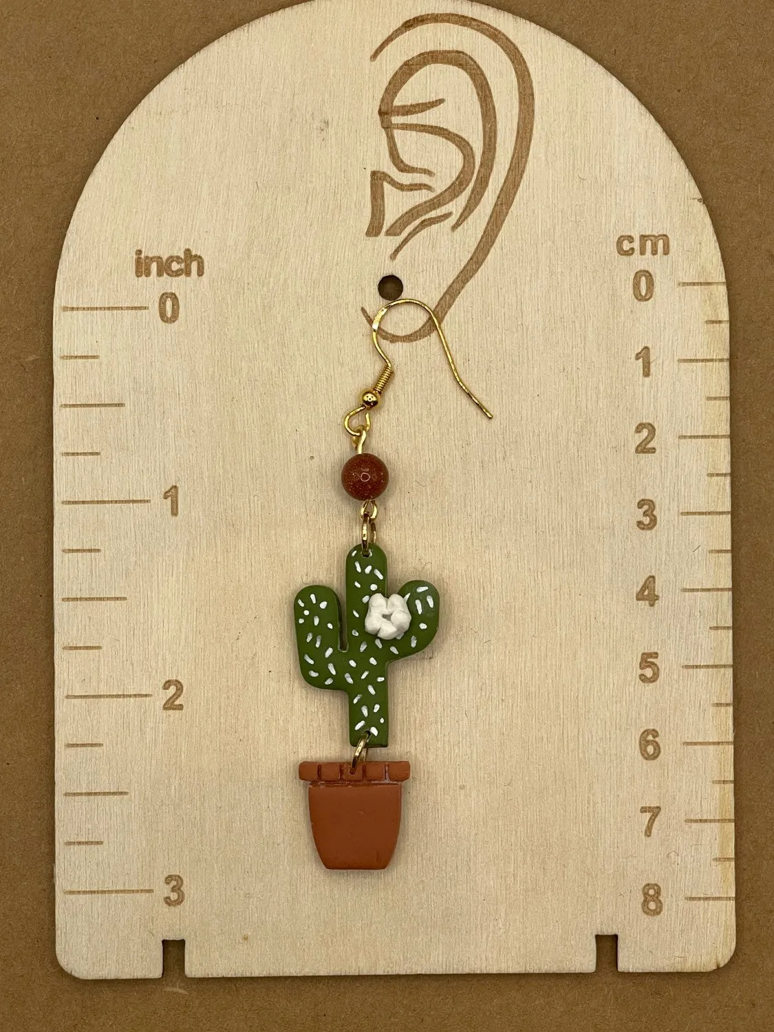 Cactus with Sunstone Bead Earrings sold by Modcloth product image thumbnail 3