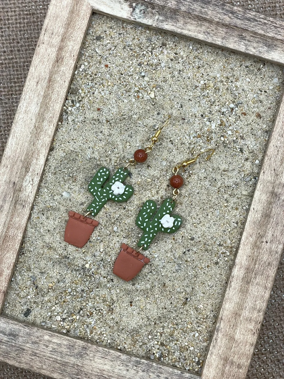 Cactus with Sunstone Bead Earrings sold by Modcloth product image thumbnail 2