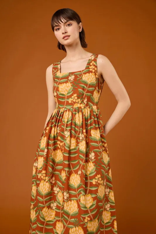Protea Flower Midi Dress sold by Modcloth