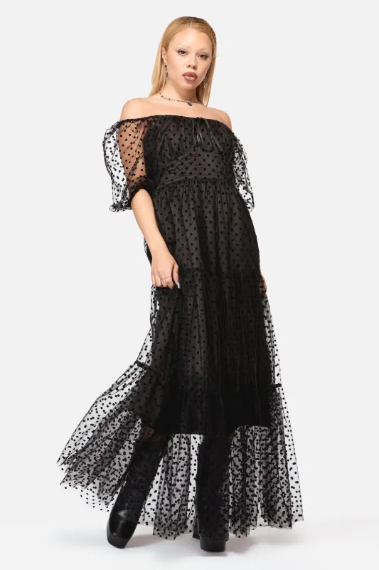 Polka Party Mesh Formal Dress sold by Modcloth