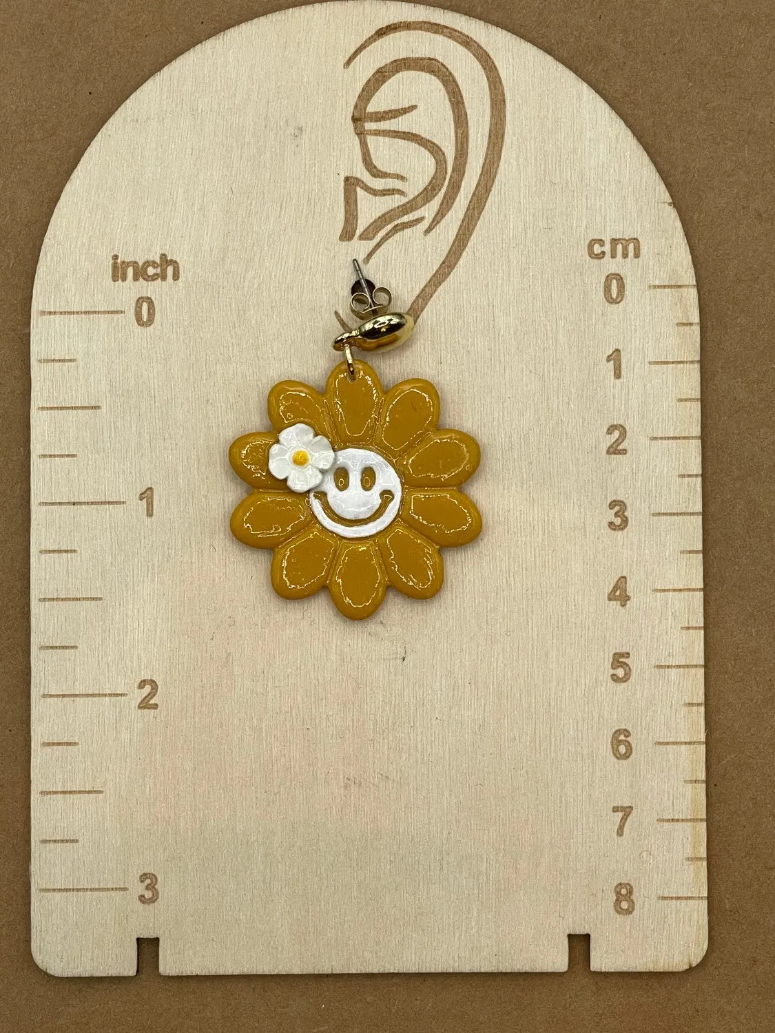Groovy Smiley Daisy Earrings sold by Modcloth product image thumbnail 2