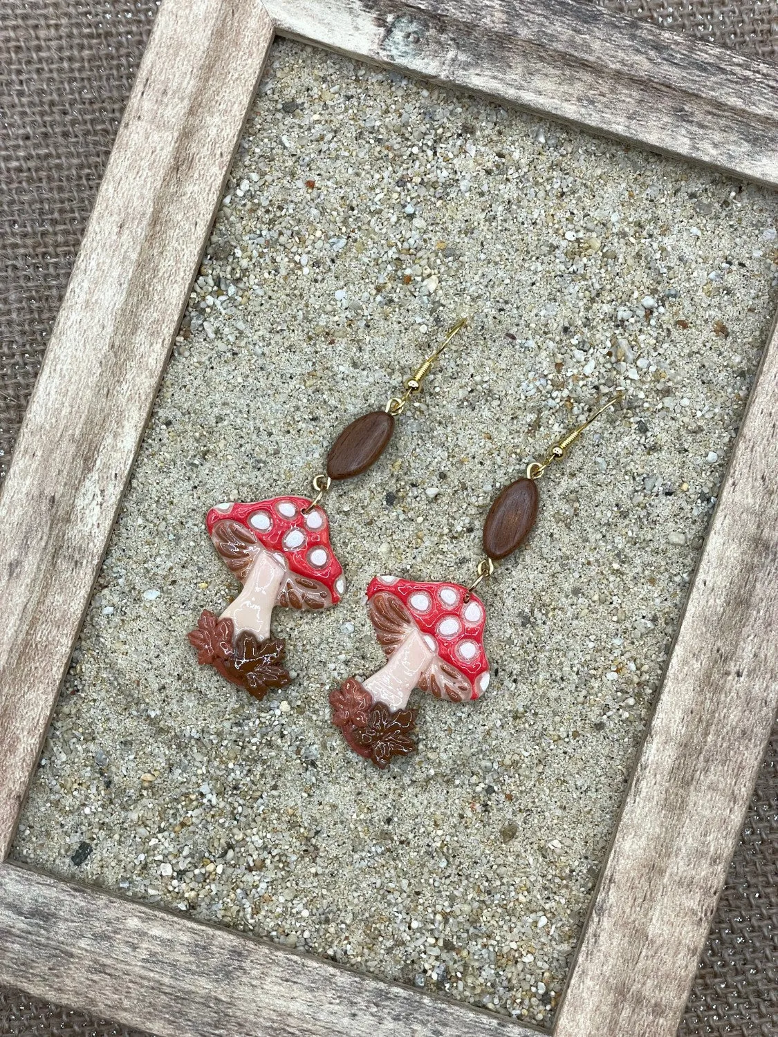 Mushrooms with Fall Leaves Earrings sold by Modcloth product image thumbnail 3