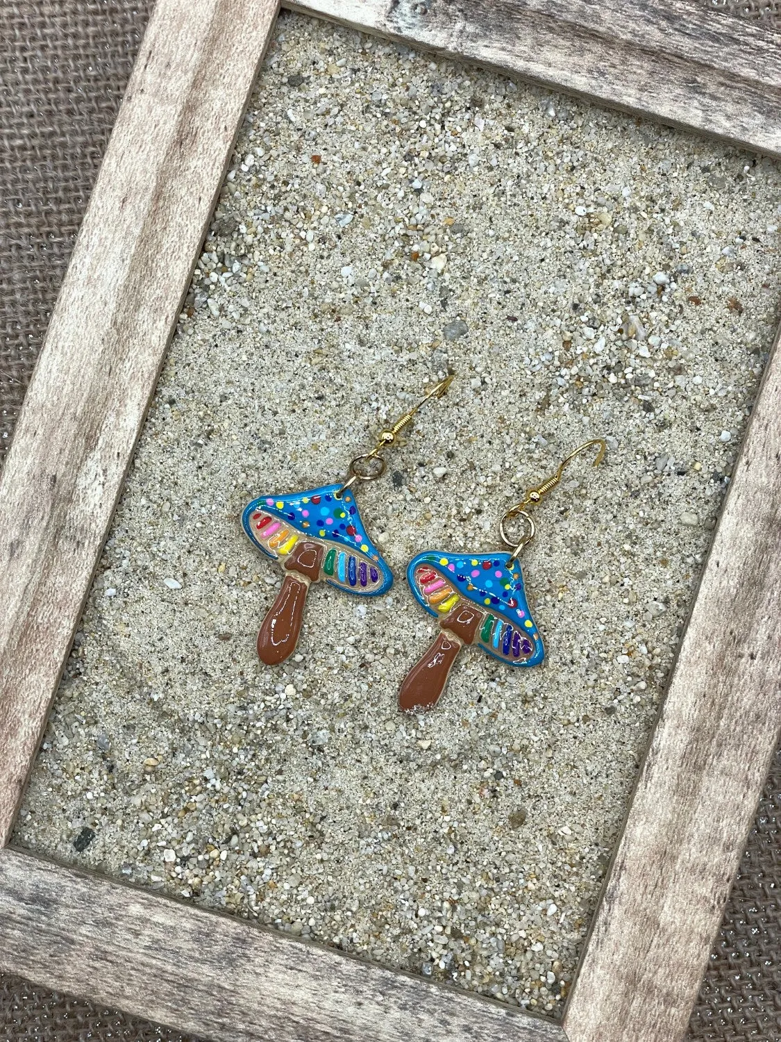 Groovy Mushroom Rainbow Dot Earrings sold by Modcloth product image thumbnail 3