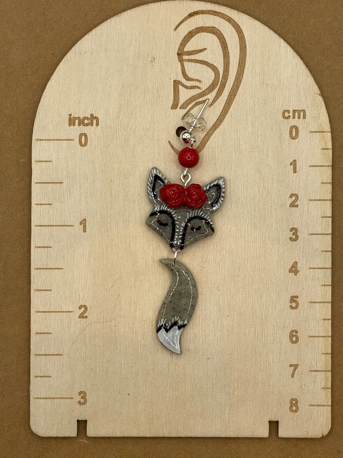 Cutie Silver Fox Dangle Earrings sold by Modcloth product image thumbnail 2