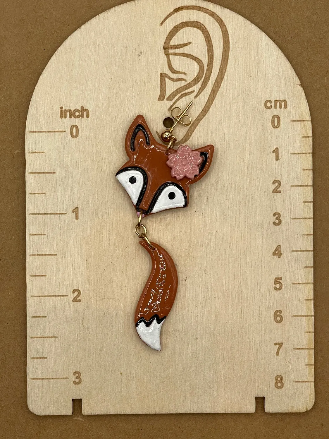 Cutie Red Fox Dangle Earrings sold by Modcloth product image thumbnail 2