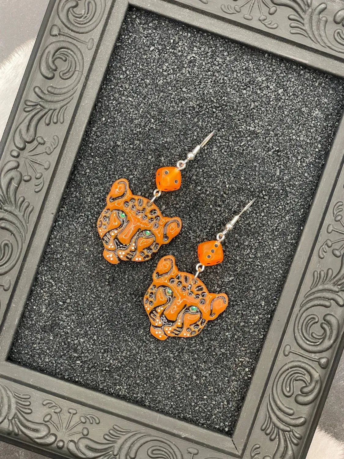 Tattoo Love Cheetah Head with Dice Earrings sold by Modcloth product image thumbnail 3