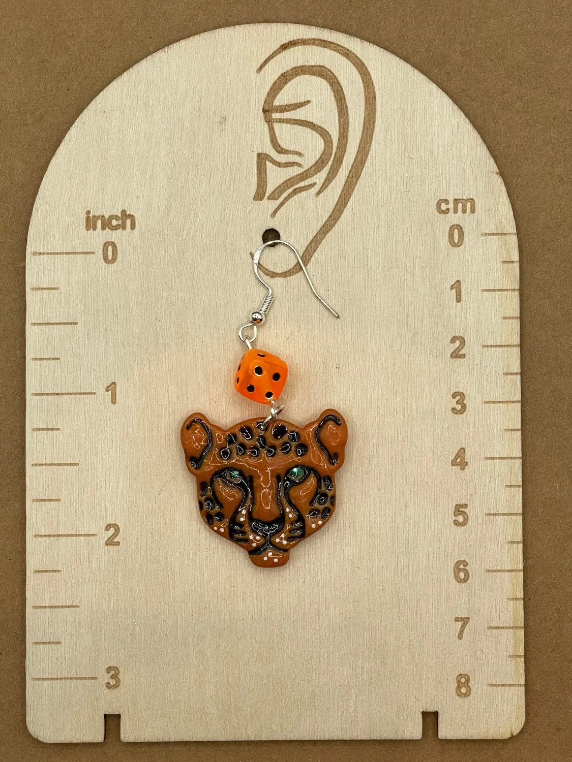 Tattoo Love Cheetah Head with Dice Earrings sold by Modcloth product image thumbnail 2