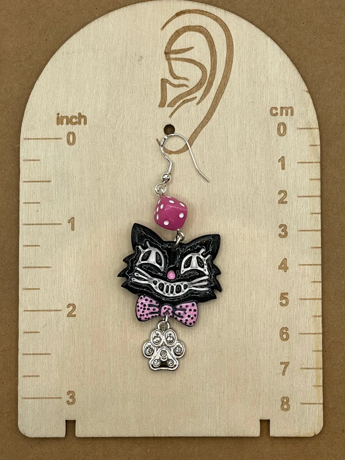 Retro Black Cat with Sparkle Paw Earrings sold by Modcloth product image thumbnail 3