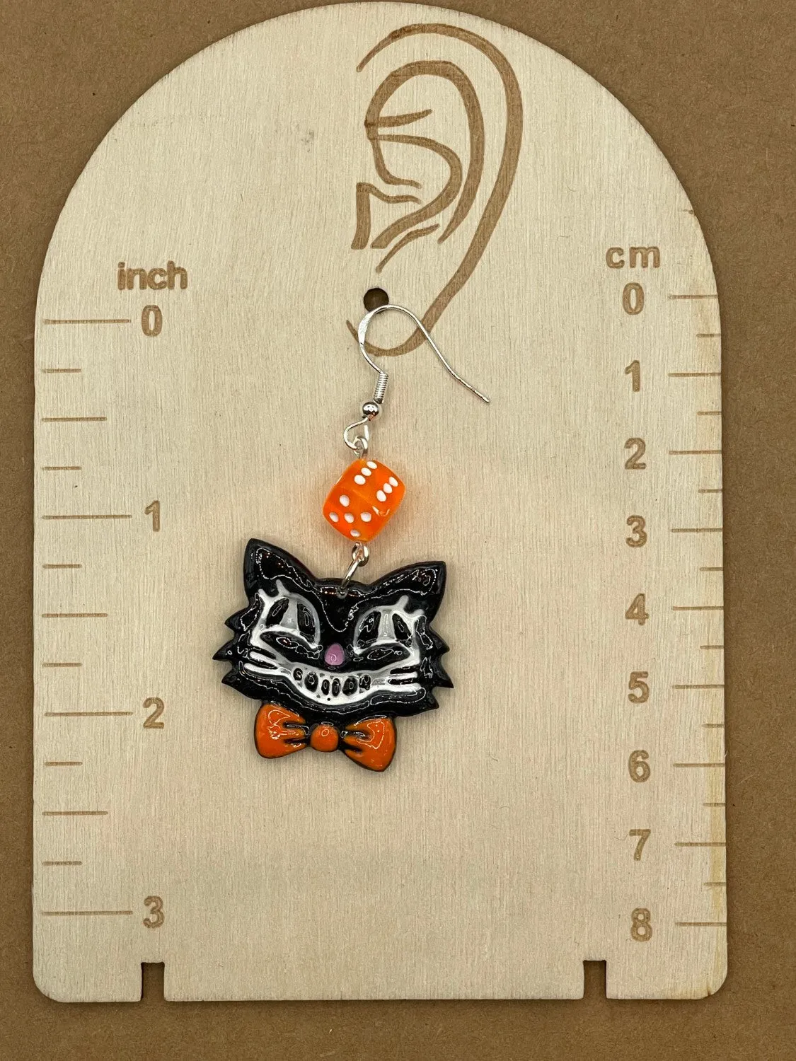 Retro Black Cat with Bowtie Earrings sold by Modcloth product image thumbnail 2