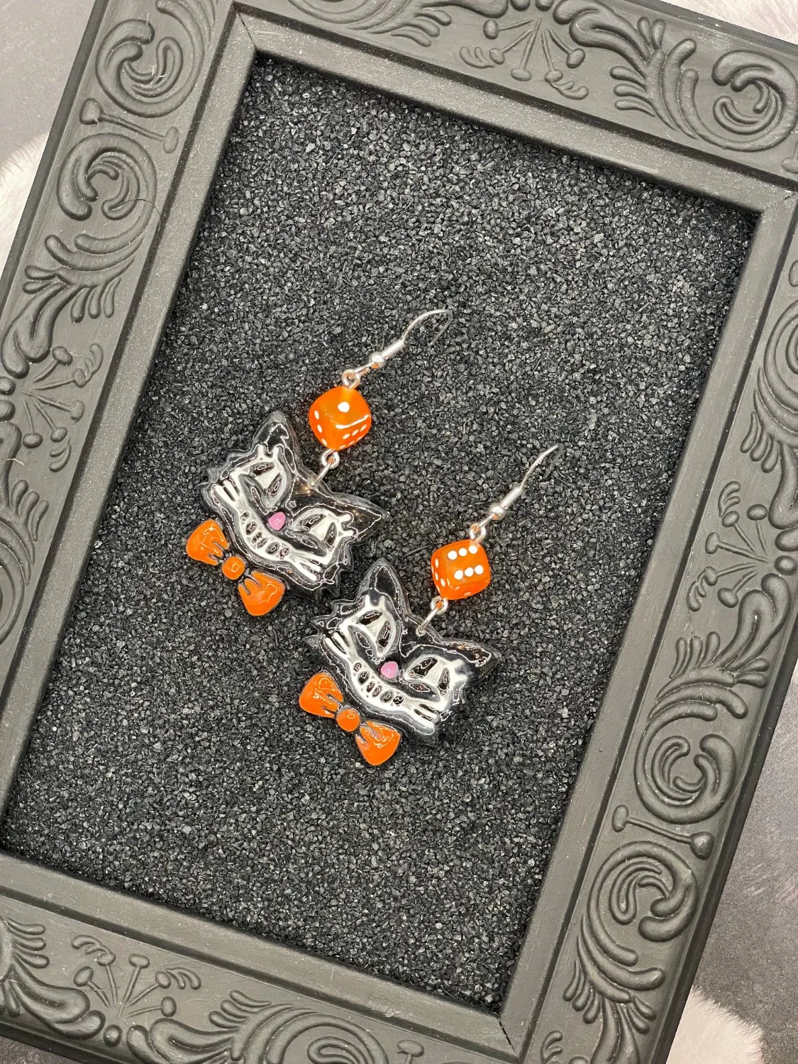 Retro Black Cat with Bowtie Earrings sold by Modcloth product image thumbnail 3