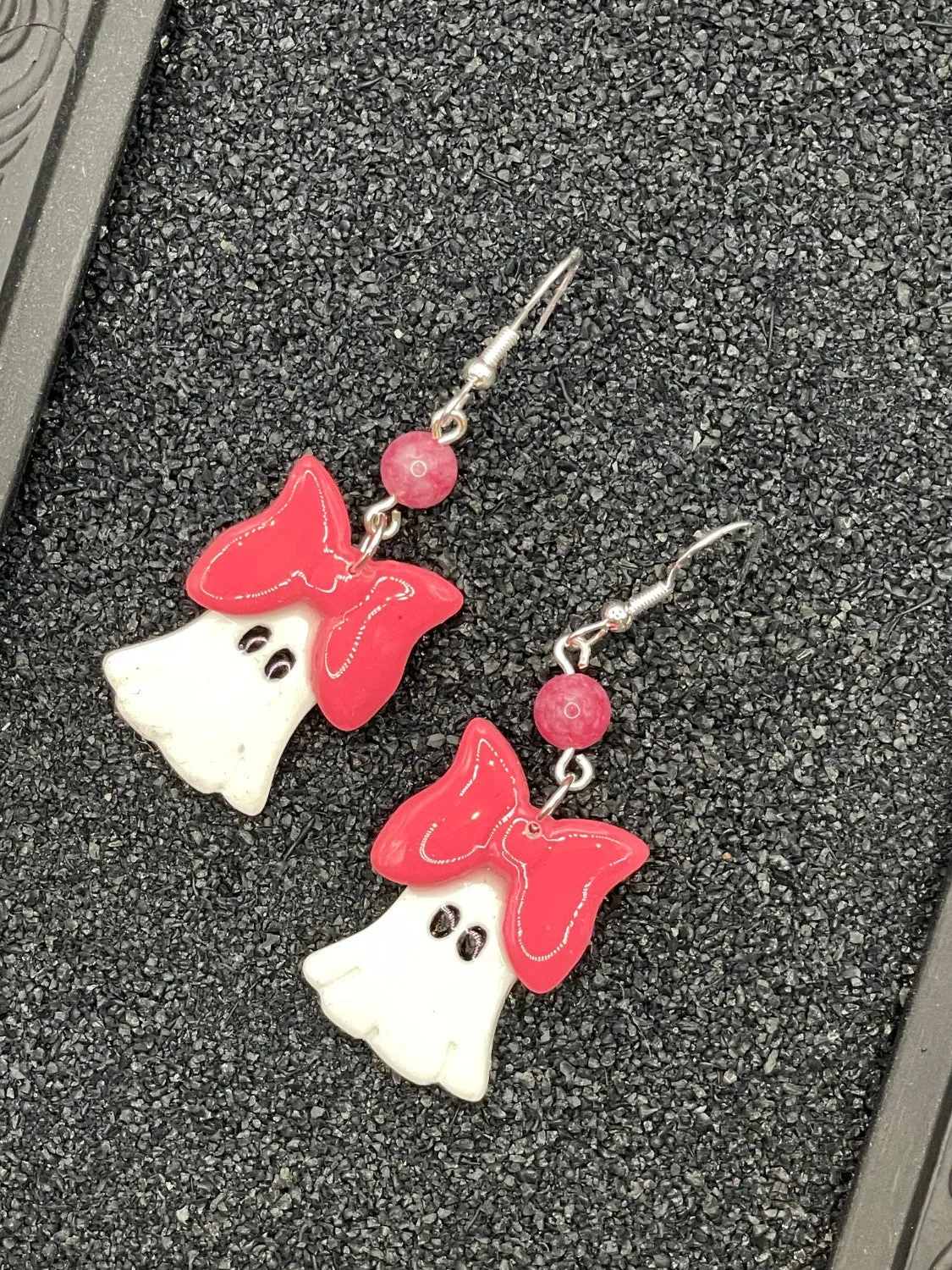 Salem Mini Ghosts with Bows Earrings sold by Modcloth
