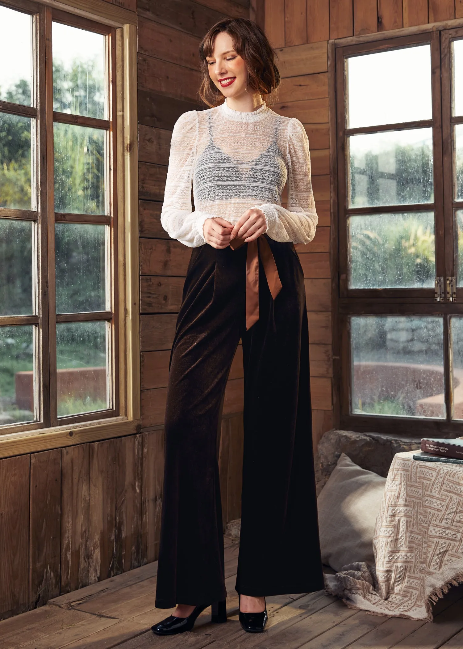 Cider, Spice & Everything Nice Wide Leg Velvet Pants sold by Modcloth product image thumbnail 2