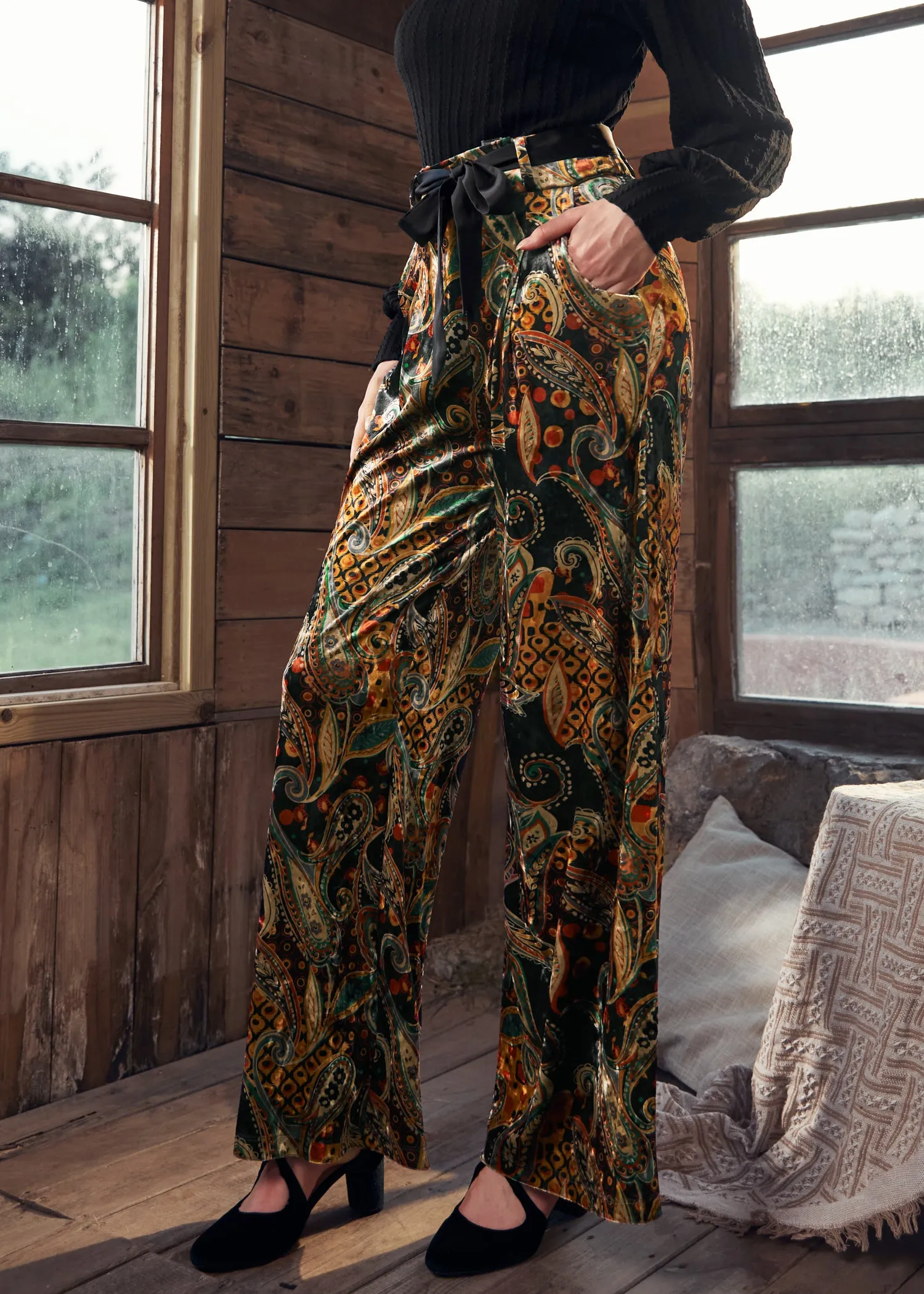 Cider, Spice & Everything Nice Wide Leg Velvet Pants sold by Modcloth product image thumbnail 5