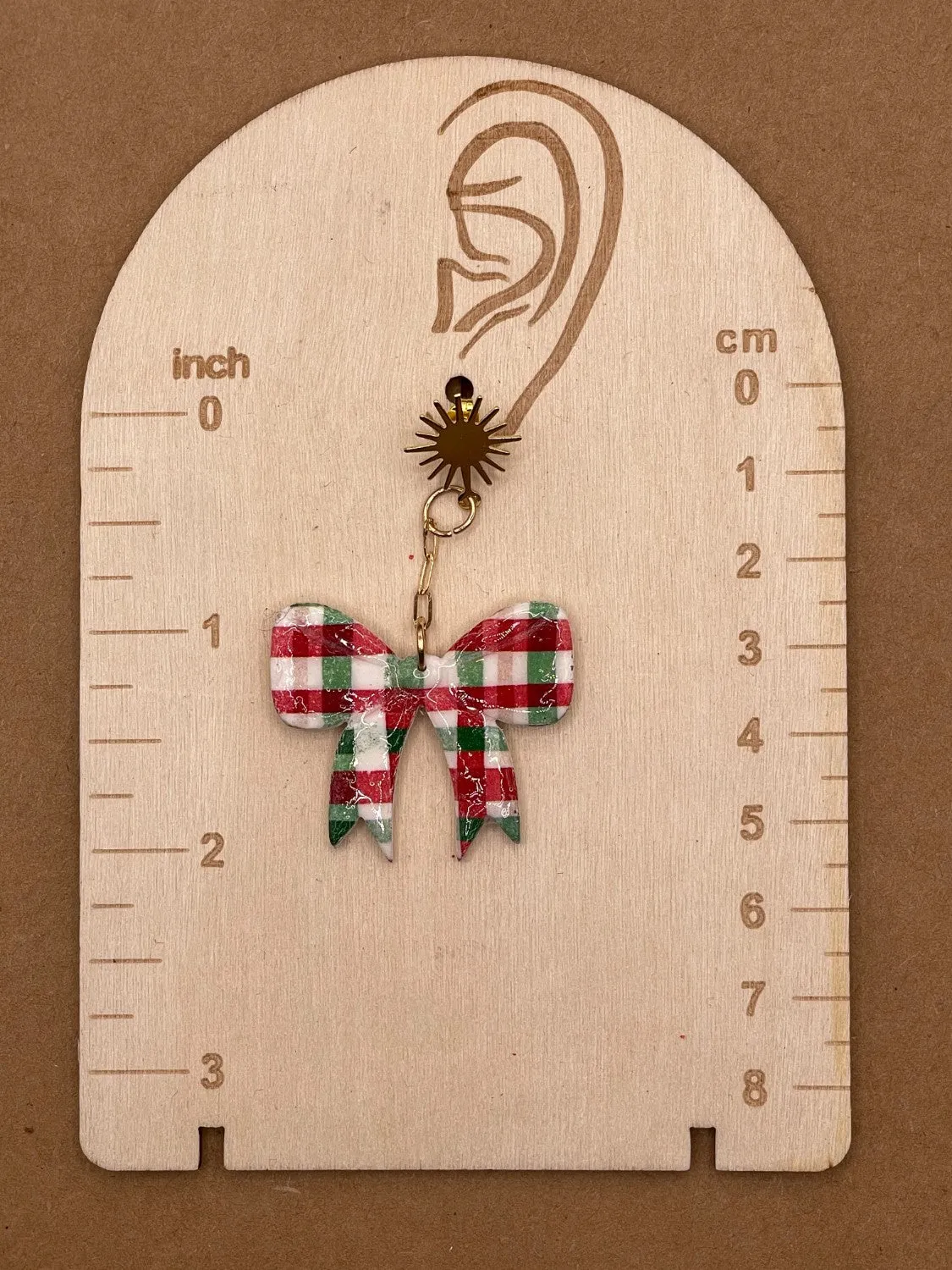 Plaid Holiday Bow Earrings sold by Modcloth product image thumbnail 2