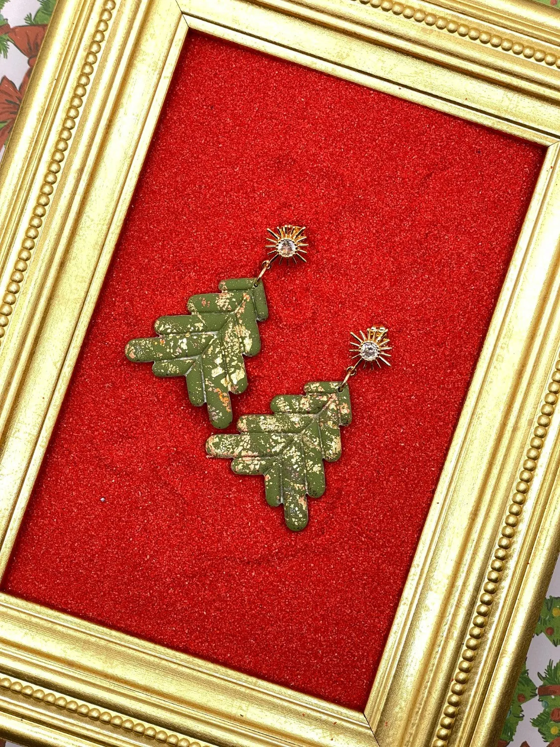 Little Gold Sparkly Tree Earrings sold by Modcloth product image thumbnail 3