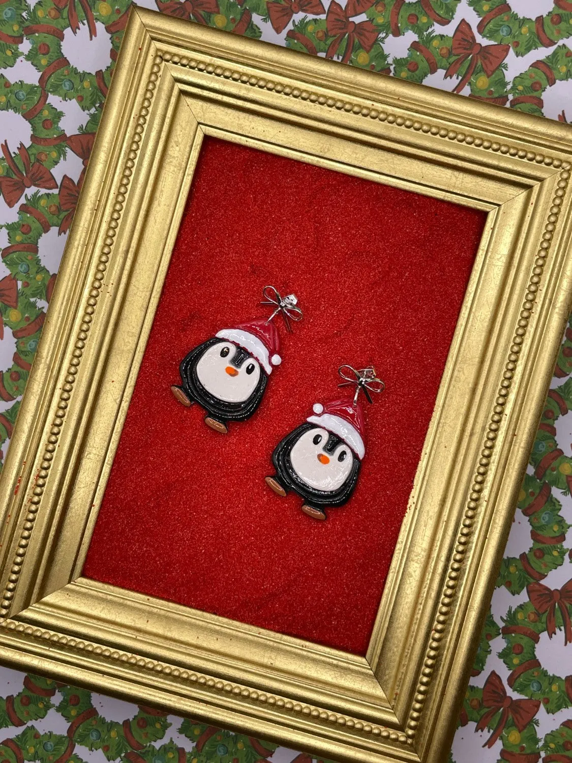 Santa Penguin Dangle Earrings sold by Modcloth product image thumbnail 4