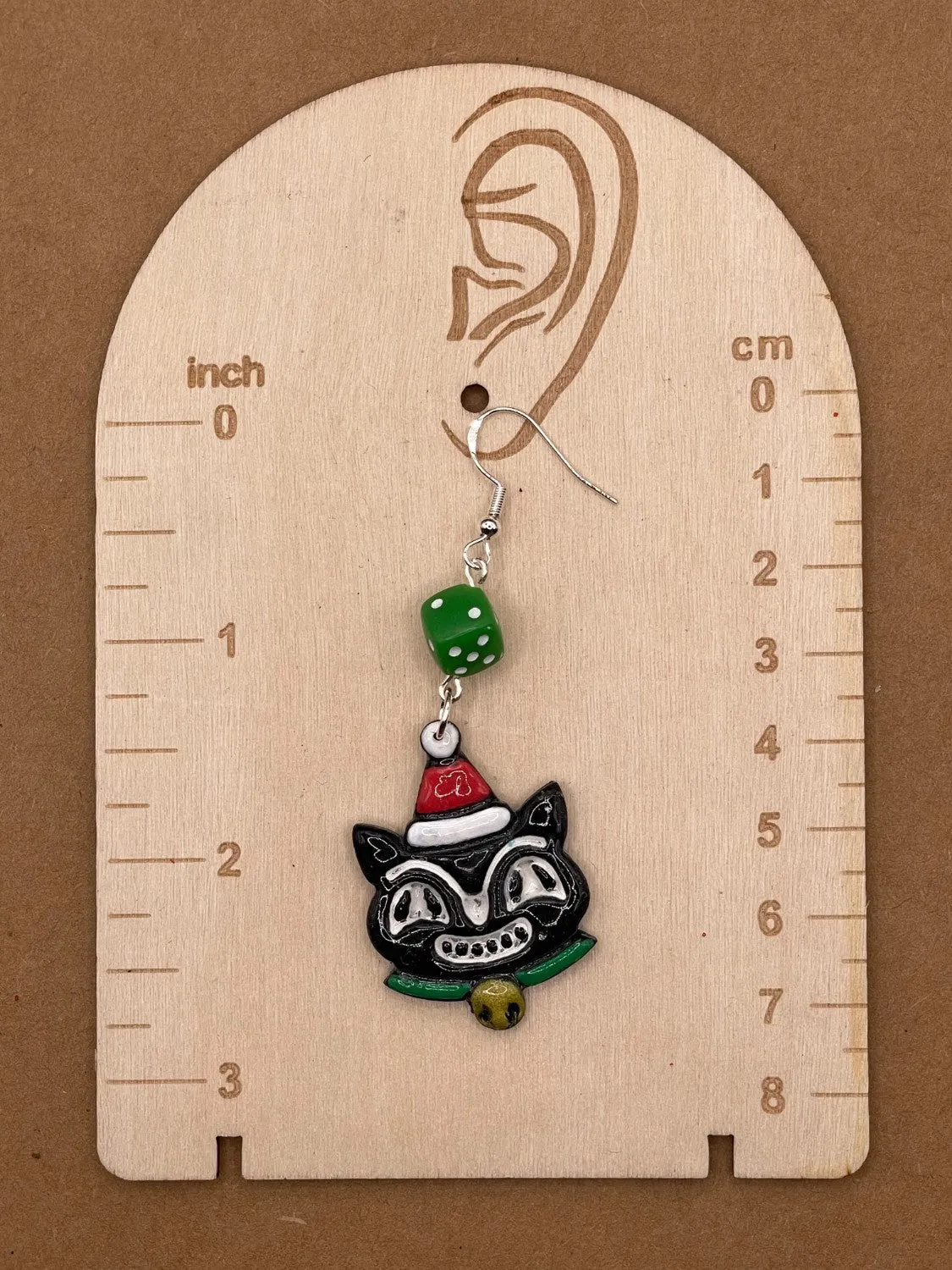 Retro Santa Cat Dangle Earrings sold by Modcloth product image thumbnail 2