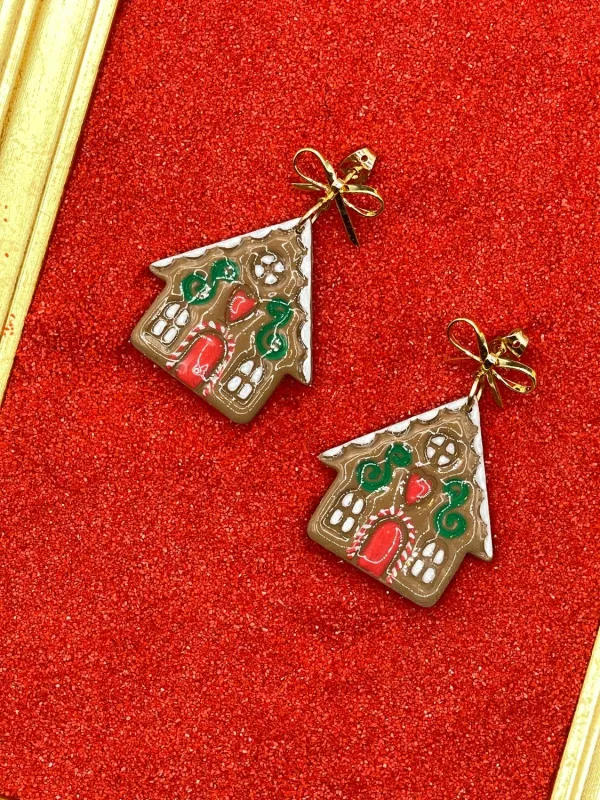 Gingerbread House Earrings sold by Modcloth