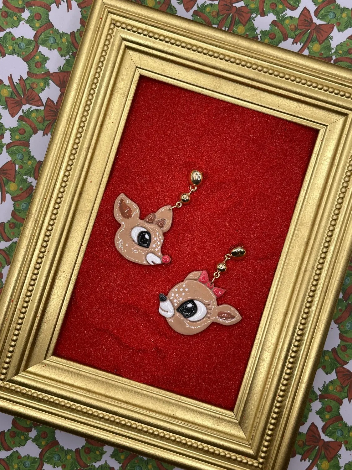 Cutie Reindeer Friends Earrings sold by Modcloth product image thumbnail 4