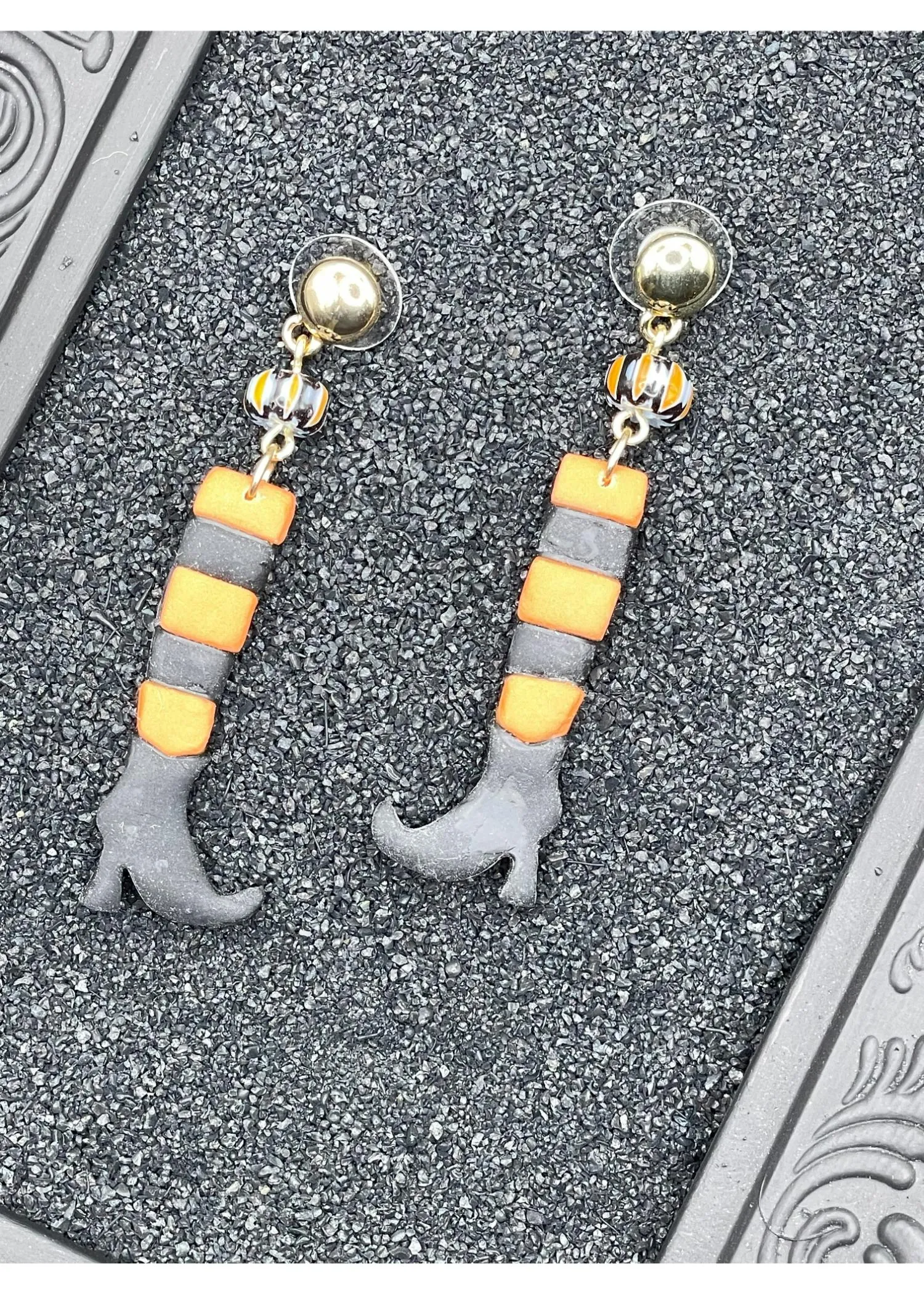 Salem Witch Stockings Dangle Earrings sold by Modcloth