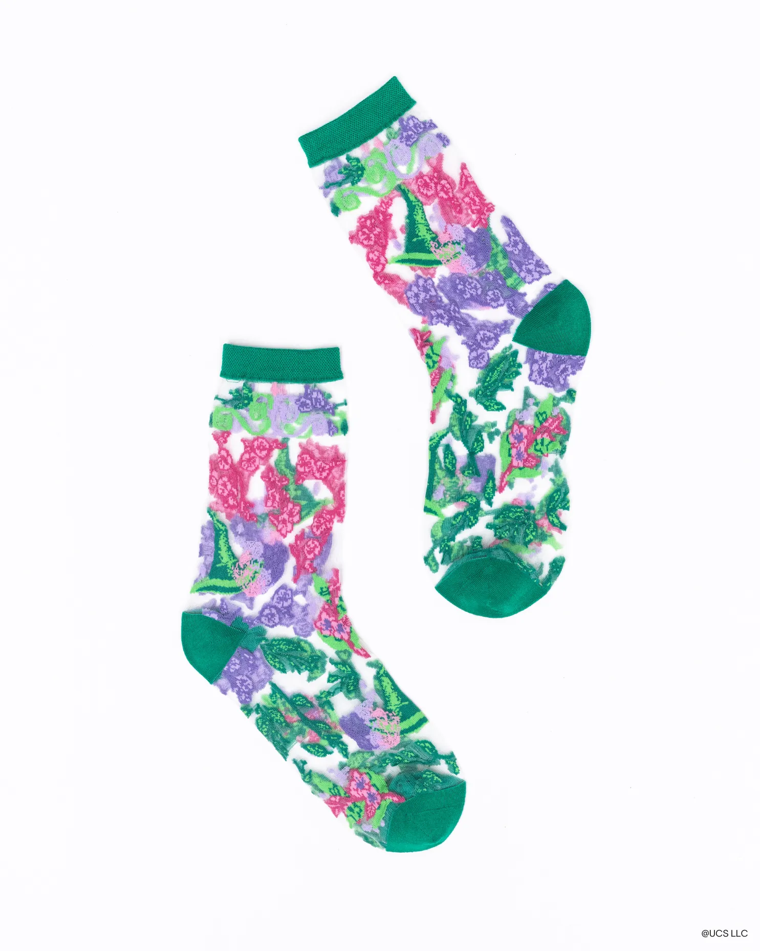 Wicked For Good Floral Sheer Crew Sock sold by Modcloth product image thumbnail 3