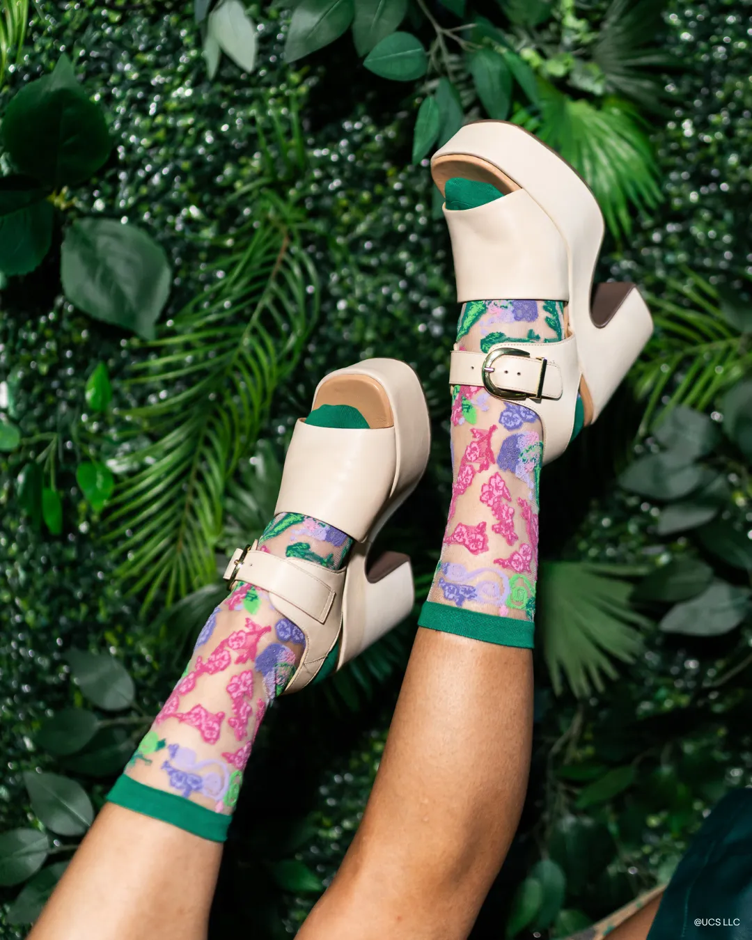 Wicked For Good Floral Sheer Crew Sock sold by Modcloth product image thumbnail 4