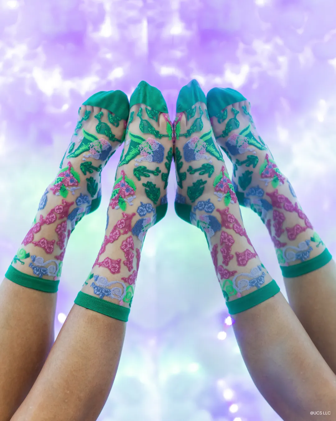 Wicked For Good Floral Sheer Crew Sock sold by Modcloth product image thumbnail 2