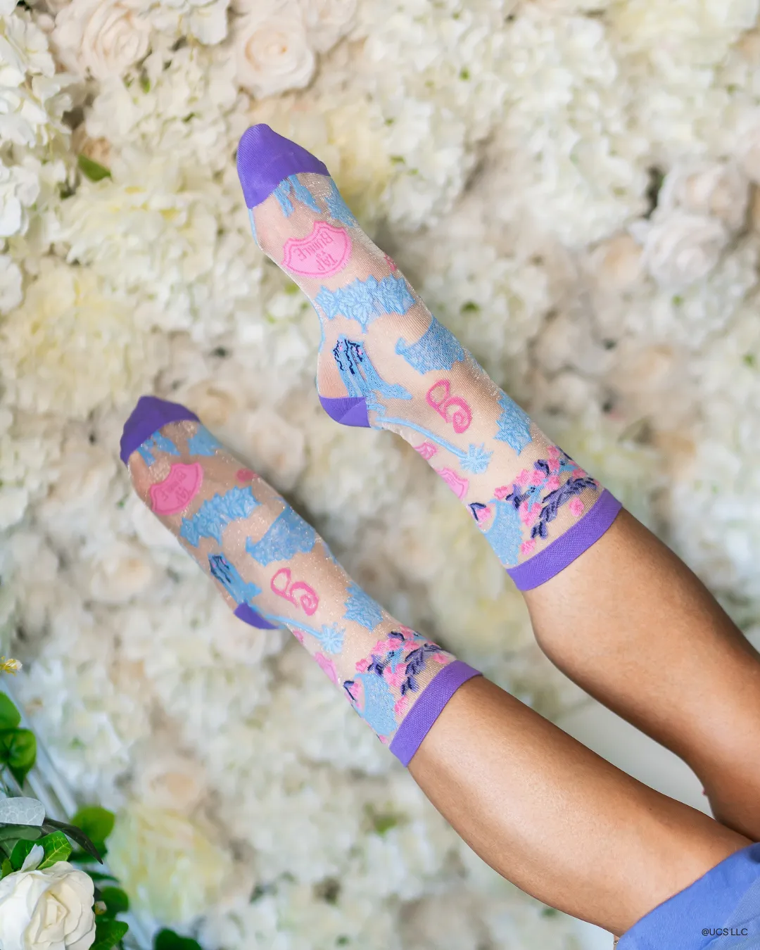 Wicked Get Ready with Glinda Shimmer Sheer Crew Sock sold by Modcloth product image thumbnail 5