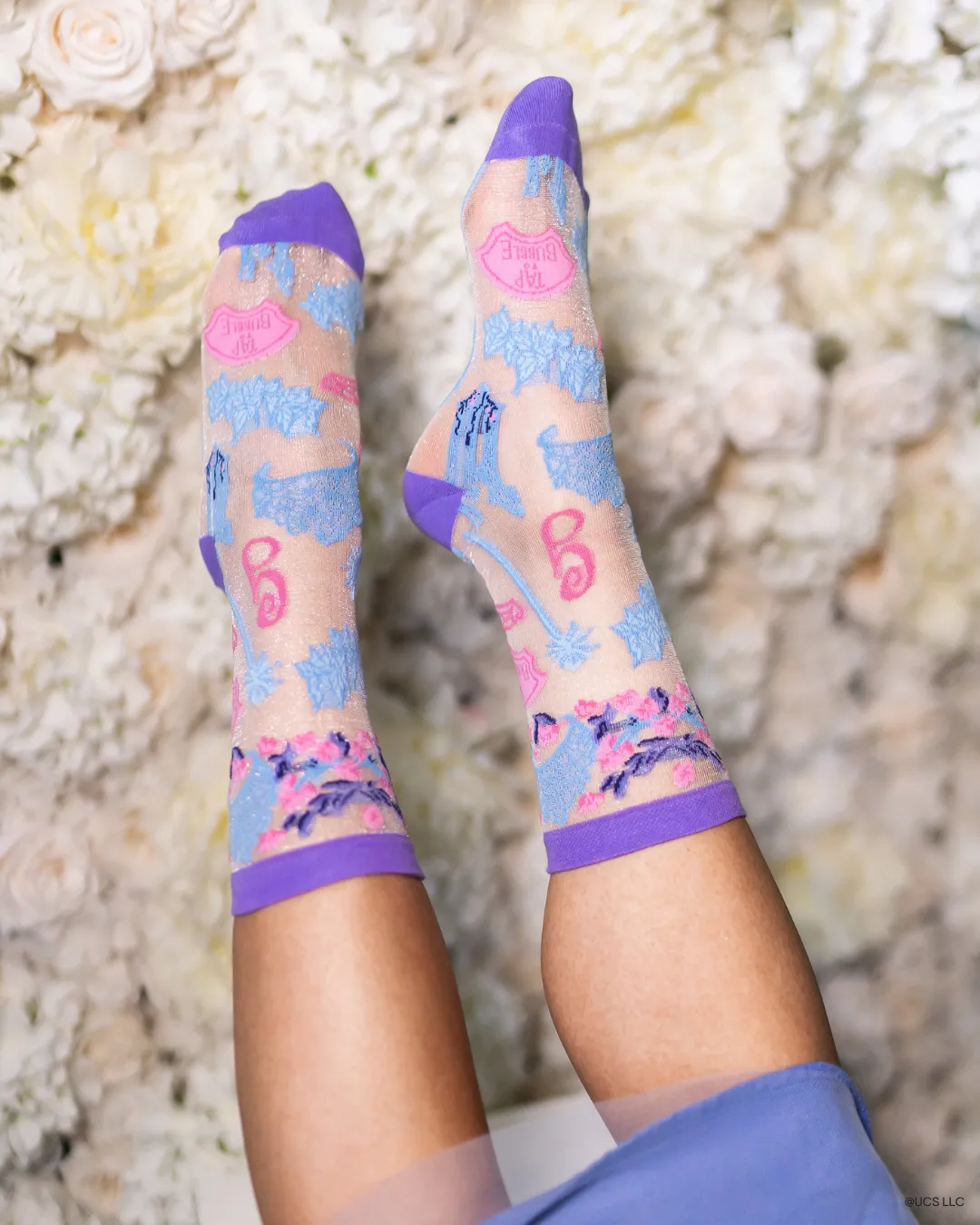 Wicked Get Ready with Glinda Shimmer Sheer Crew Sock sold by Modcloth product image thumbnail 2