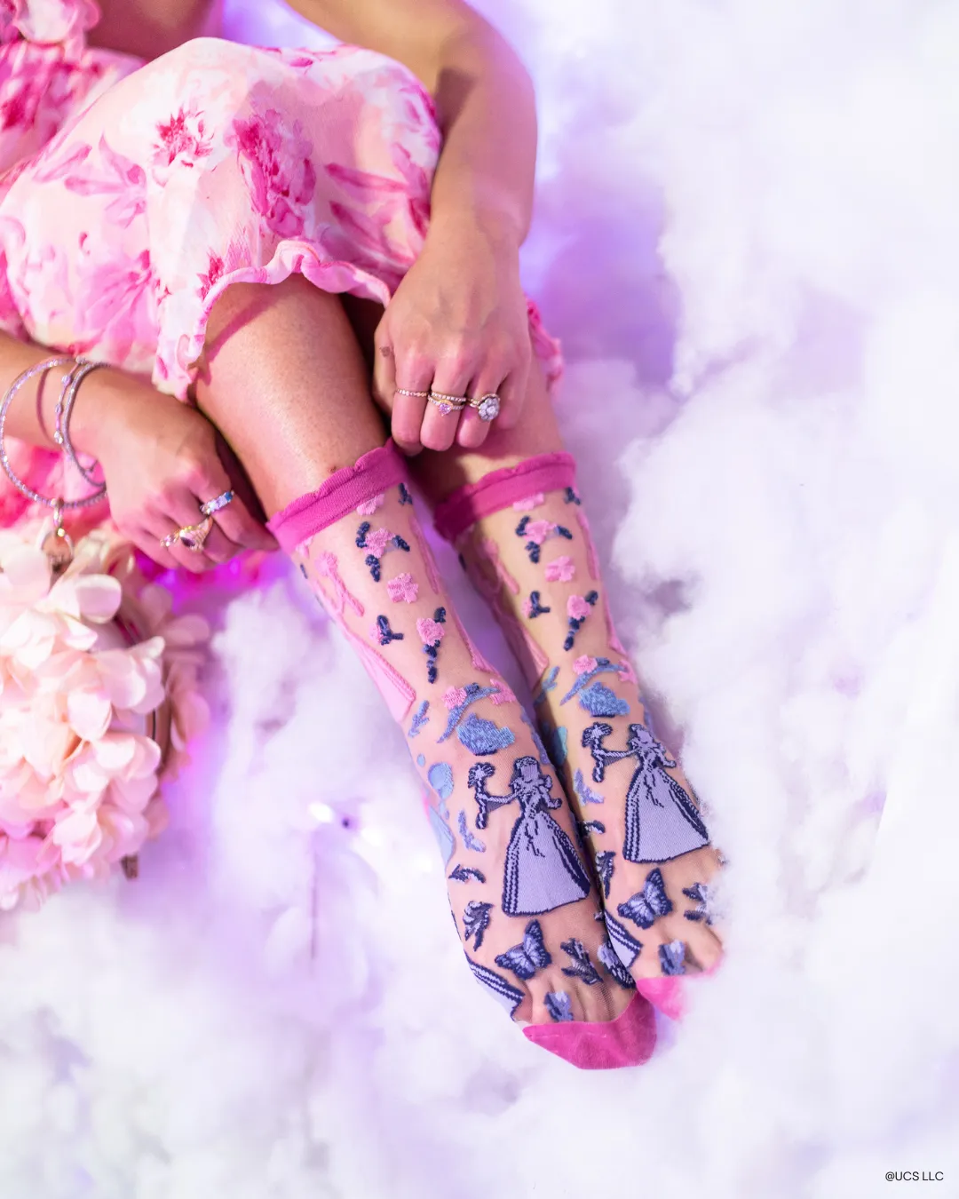 Wicked Glinda Silhouette Ruffle Sheer Crew Sock sold by Modcloth product image thumbnail 3