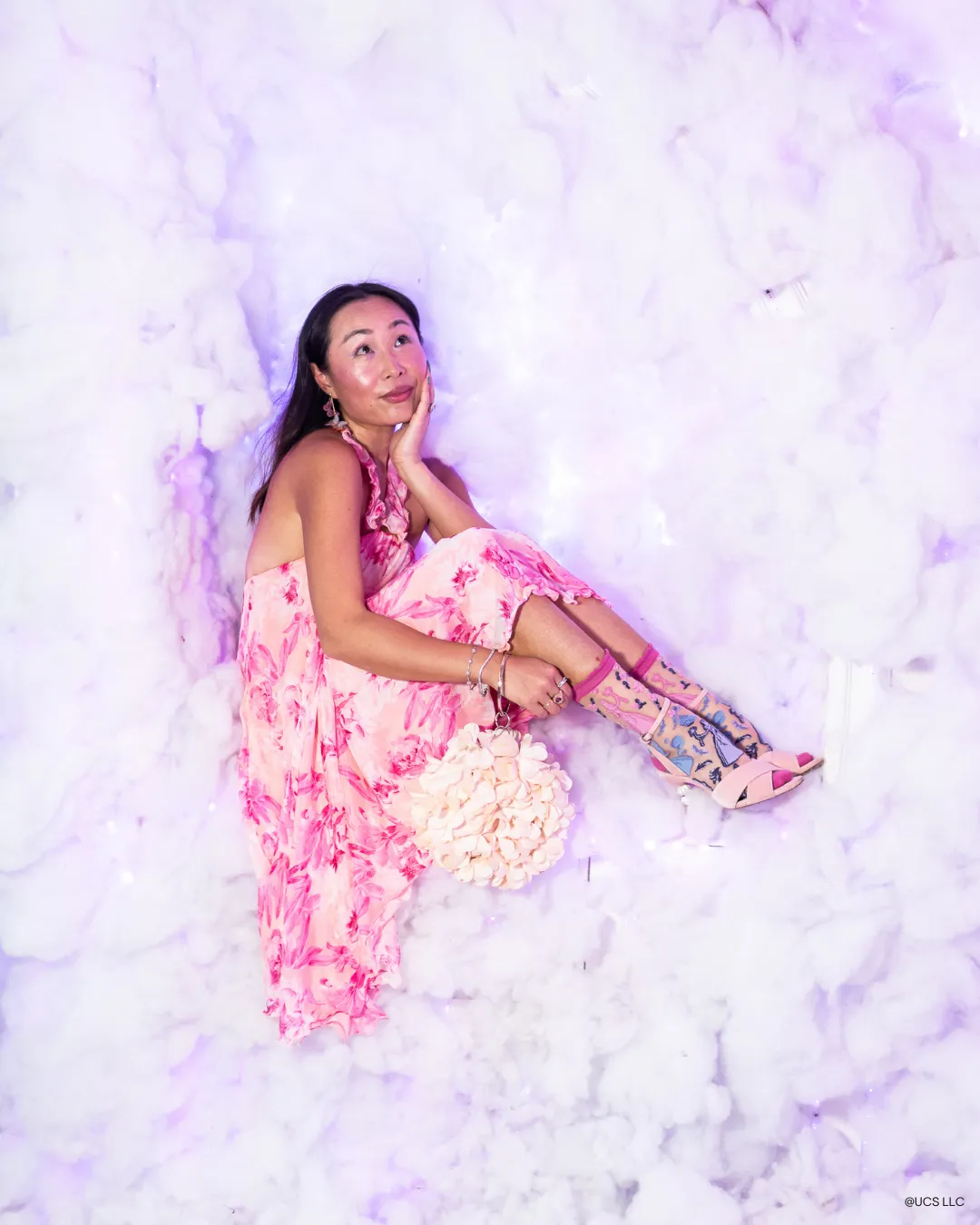 Wicked Glinda Silhouette Ruffle Sheer Crew Sock sold by Modcloth product image thumbnail 4