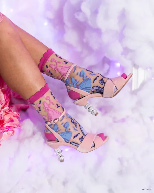 Wicked Glinda Silhouette Ruffle Sheer Crew Sock made by Modcloth