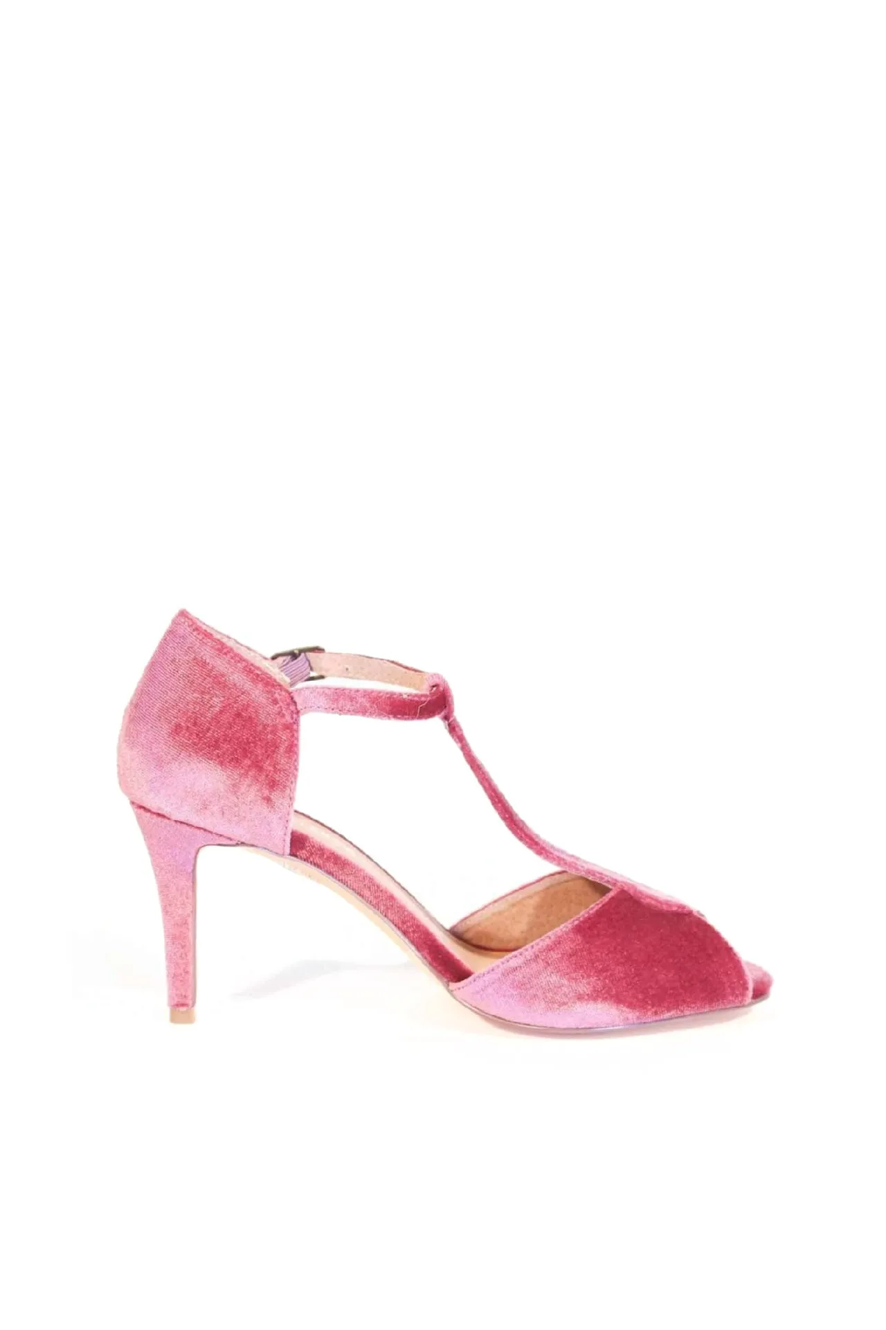 Blondie T-Strap Velvet Heels Rose sold by Modcloth product image thumbnail 3