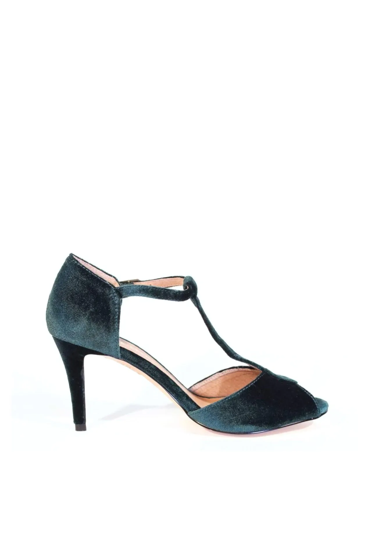 Blondie T-Strap Velvet Heels Green sold by Modcloth product image thumbnail 2