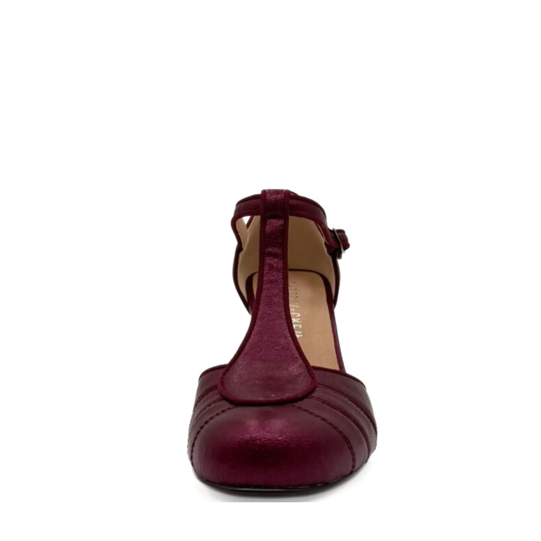 Mulberry Metallic T-Strap Heels Burgundy sold by Modcloth product image thumbnail 3