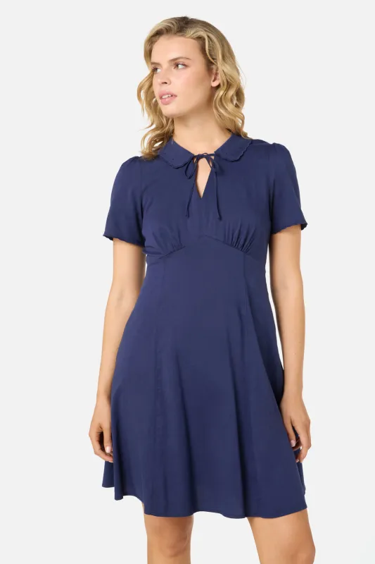 Josie Sweet Collar Tea Dress Navy sold by Modcloth